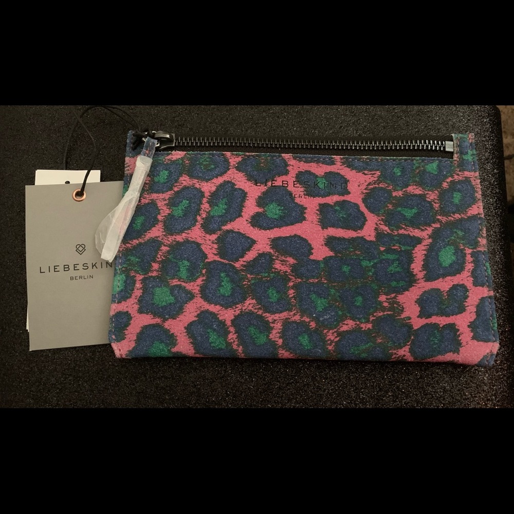Liebeskind Berlin Pink Animal Print Leather Pouch